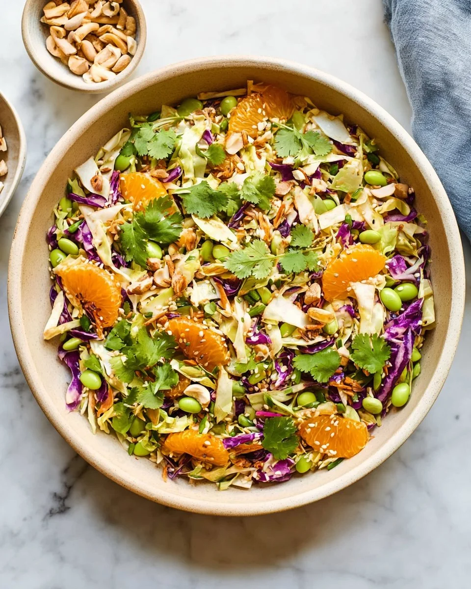 Fresh Asian Sesame Chicken Salad with colorful vegetables and sesame dressing