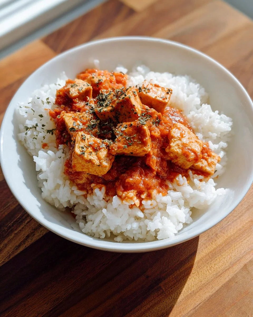 Delicious Bang Bang Tofu served with a drizzle of spicy sauce