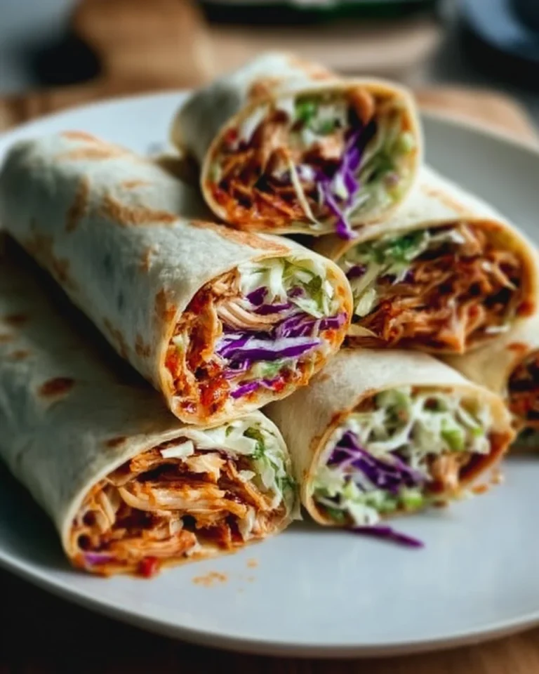 Delicious BBQ Chicken Coleslaw Wraps ready to be served