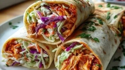 BBQ Chicken Coleslaw Wraps