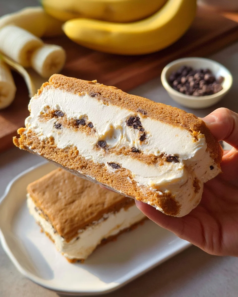 Delicious cookie dough ice cream sandwiches served on a plate