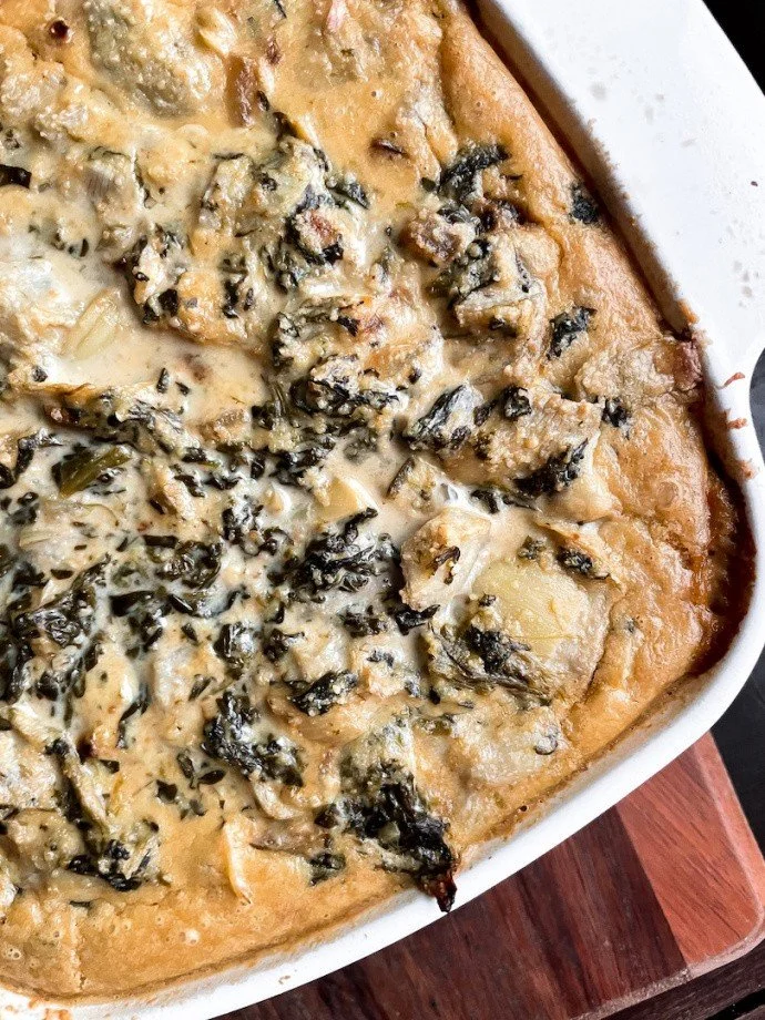 Creamy Artichoke Spinach Bake