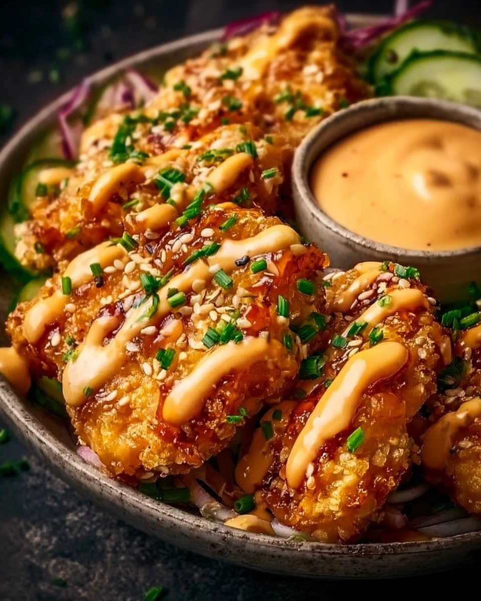 Crispy Chicken with Creamy Spicy Sauce