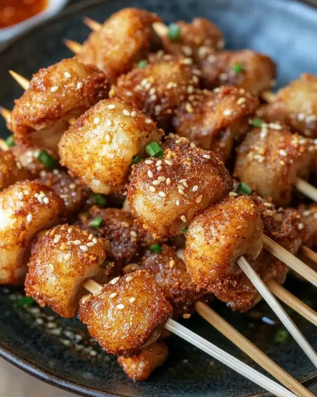 Crispy Lion's Mane Mushroom Skewers with Spice Mix – A Flavorful Vegetarian Delight