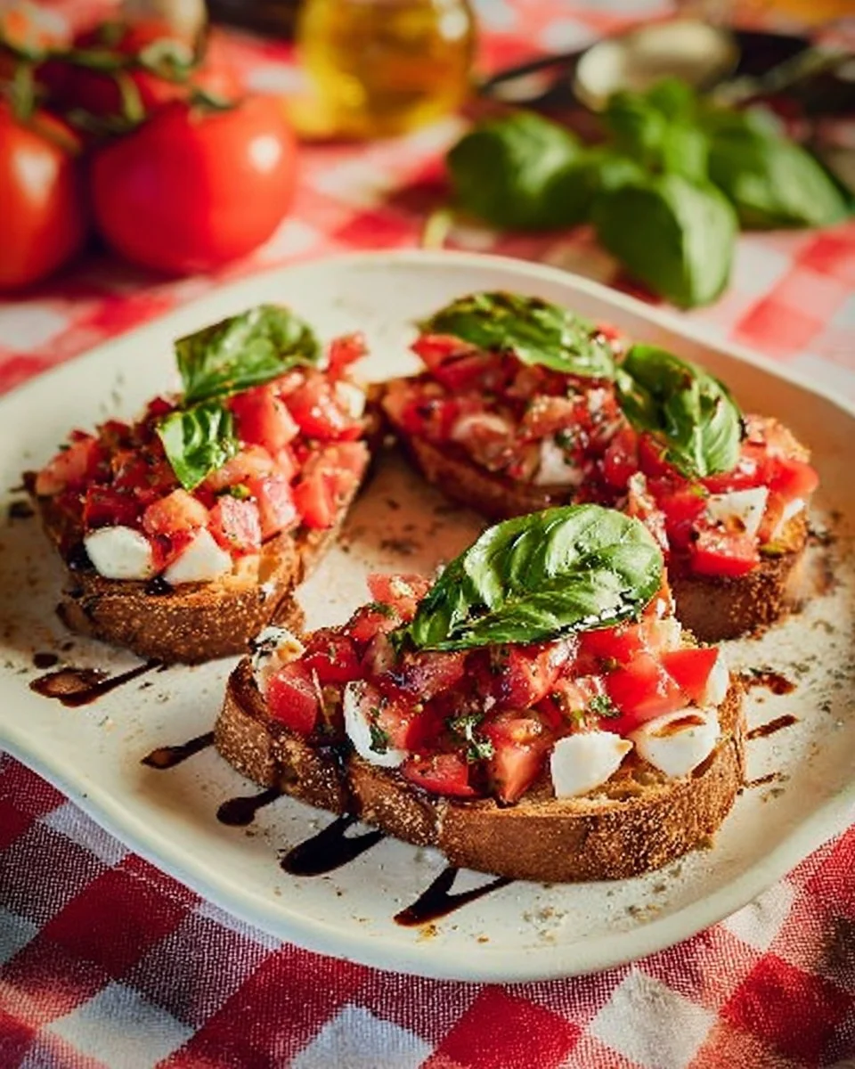Easy Caprese Flatbread topped with mozzarella, tomatoes, basil, and balsamic glaze