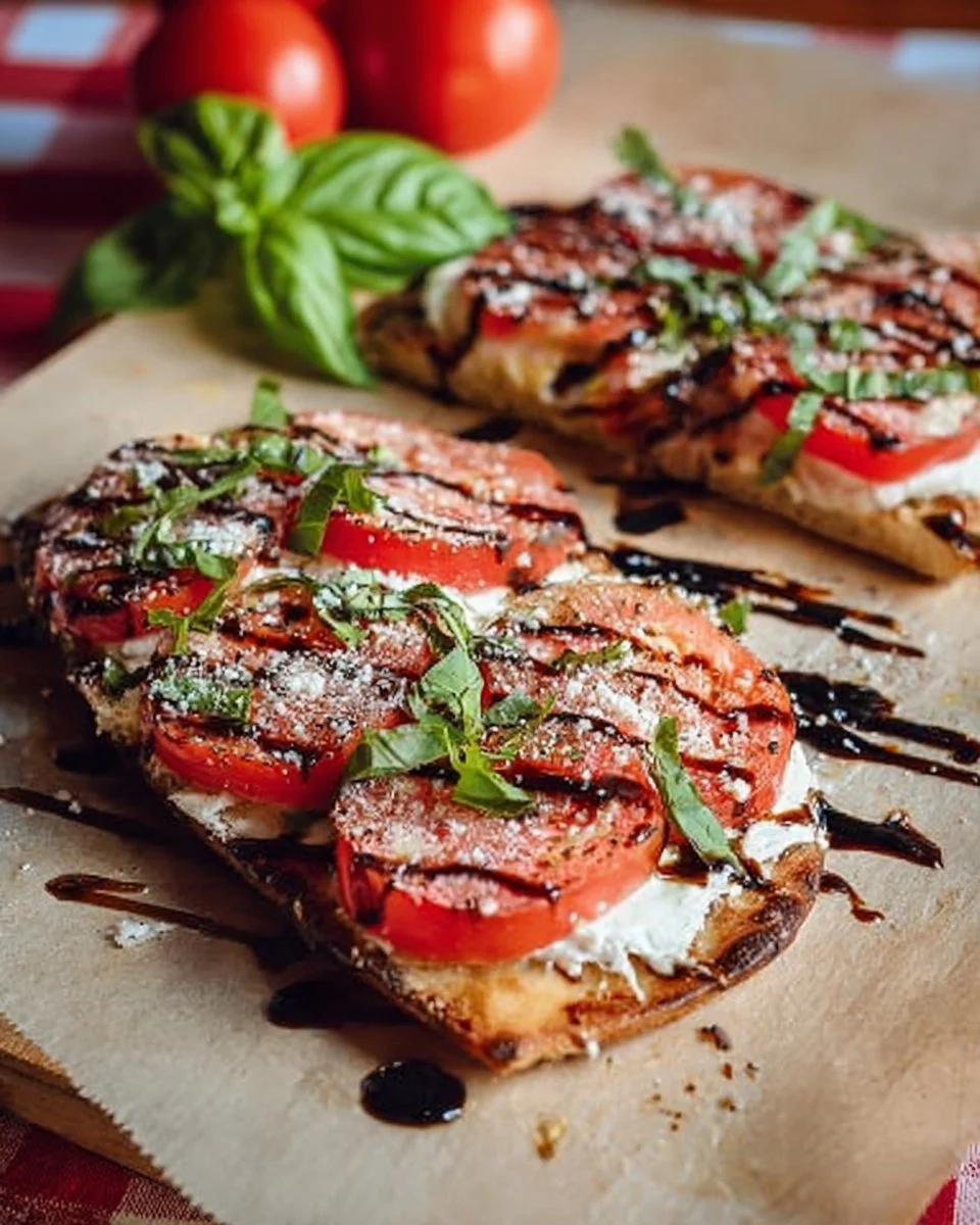 Easy Caprese Flatbread Recipe | With Balsamic Glaze