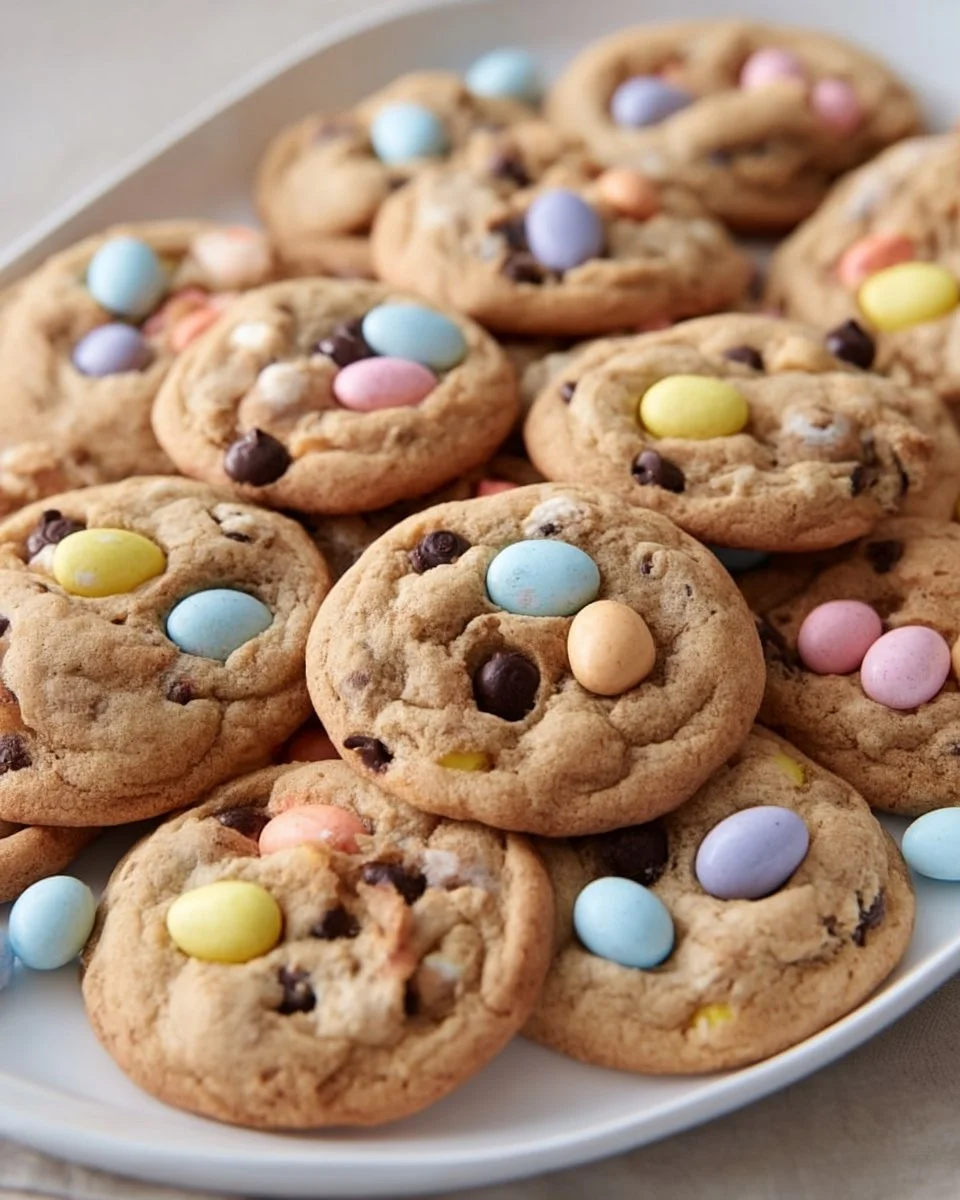 Colorful easy spring Easter cookies decorated for the holiday