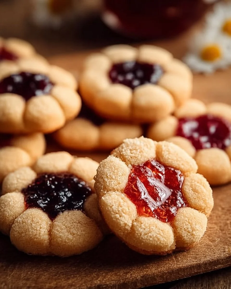 Flower Jam Thumbprint Cookies
