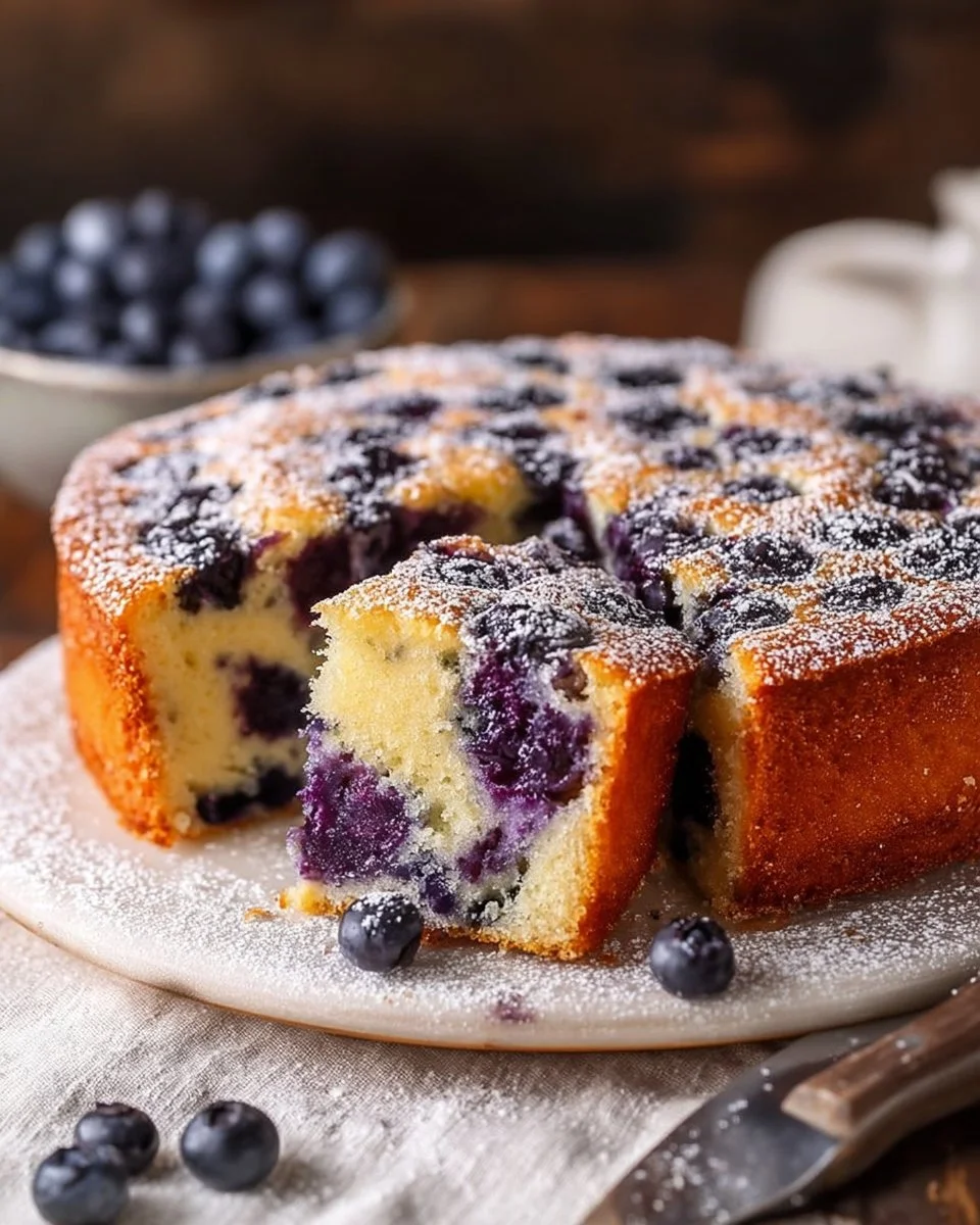 Fluffy Greek Yogurt Blueberry Cake