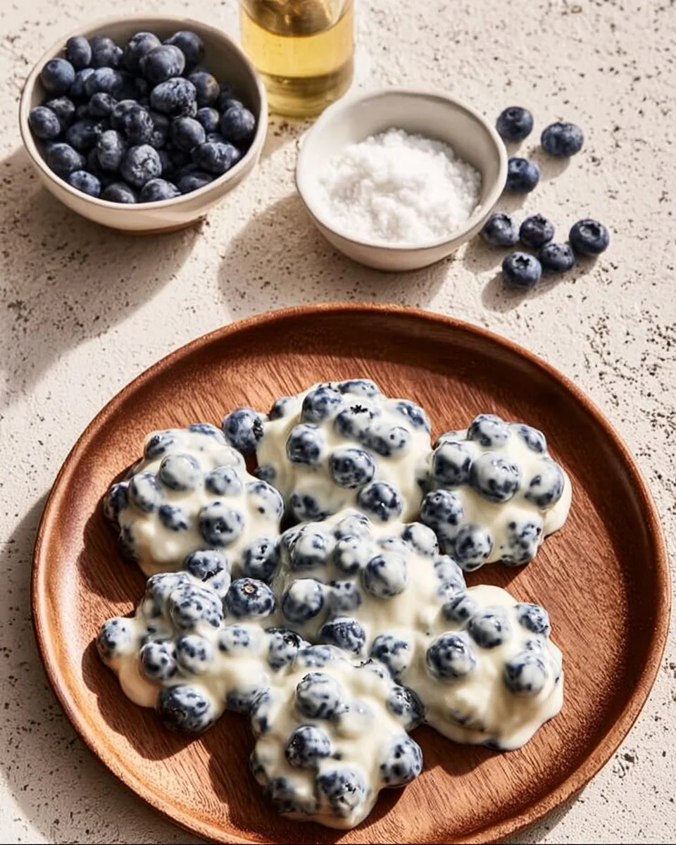 Frozen blueberry Greek yogurt clusters for a refreshing and healthy snack