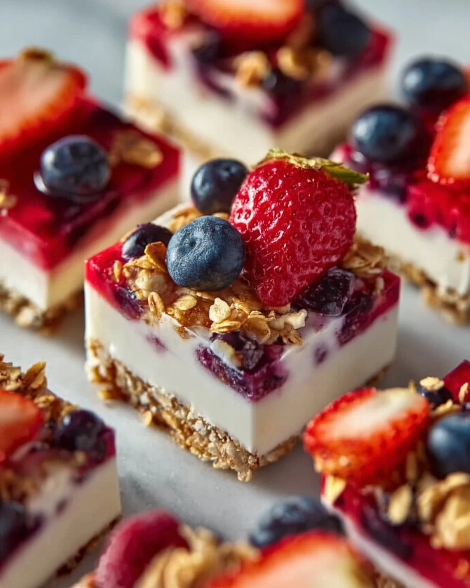 A deliciously colorful frozen yogurt bark topped with berries and nuts.