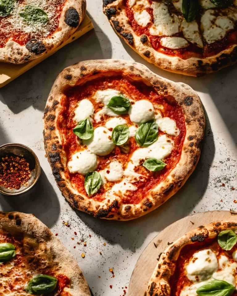 Delicious grilled pizza topped with fresh ingredients on a barbecue grill.
