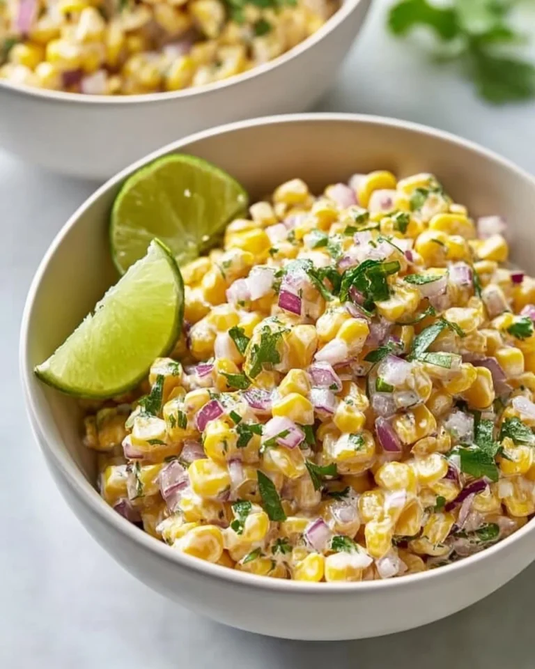 Healthy street corn salad with Greek yogurt and fresh ingredients