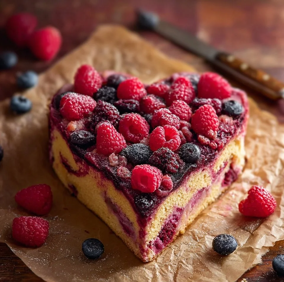 Heart-Shaped Berry Cake