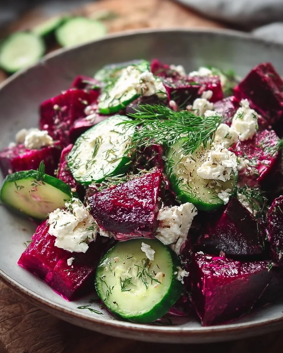 Irresistible Beet Feta Salad with Cucumber and Dill