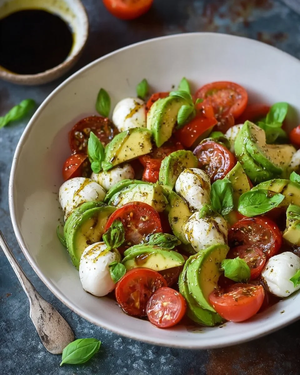 Light Avocado Caprese Salad