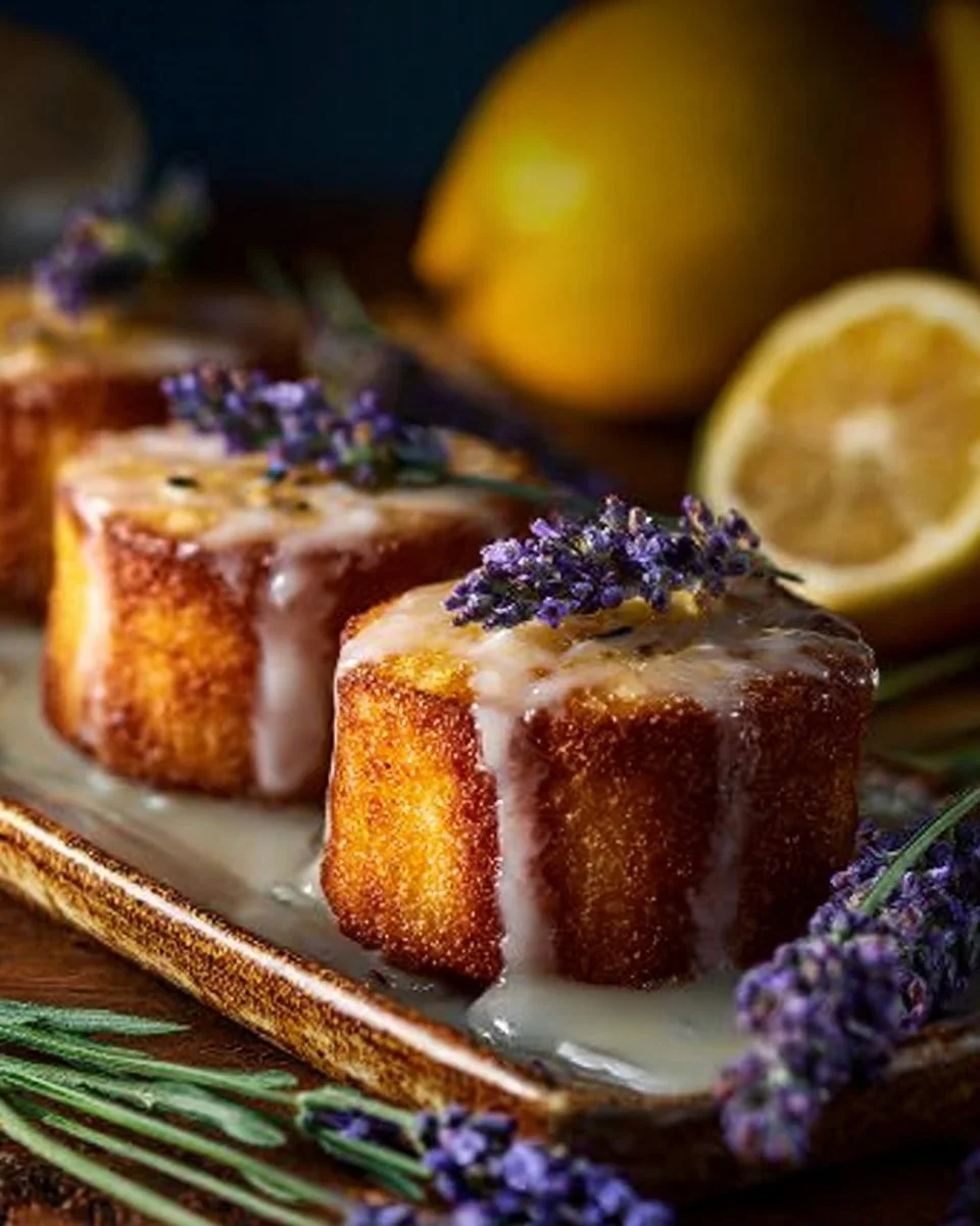 Mini Lemon Cakes With Lavender Glaze