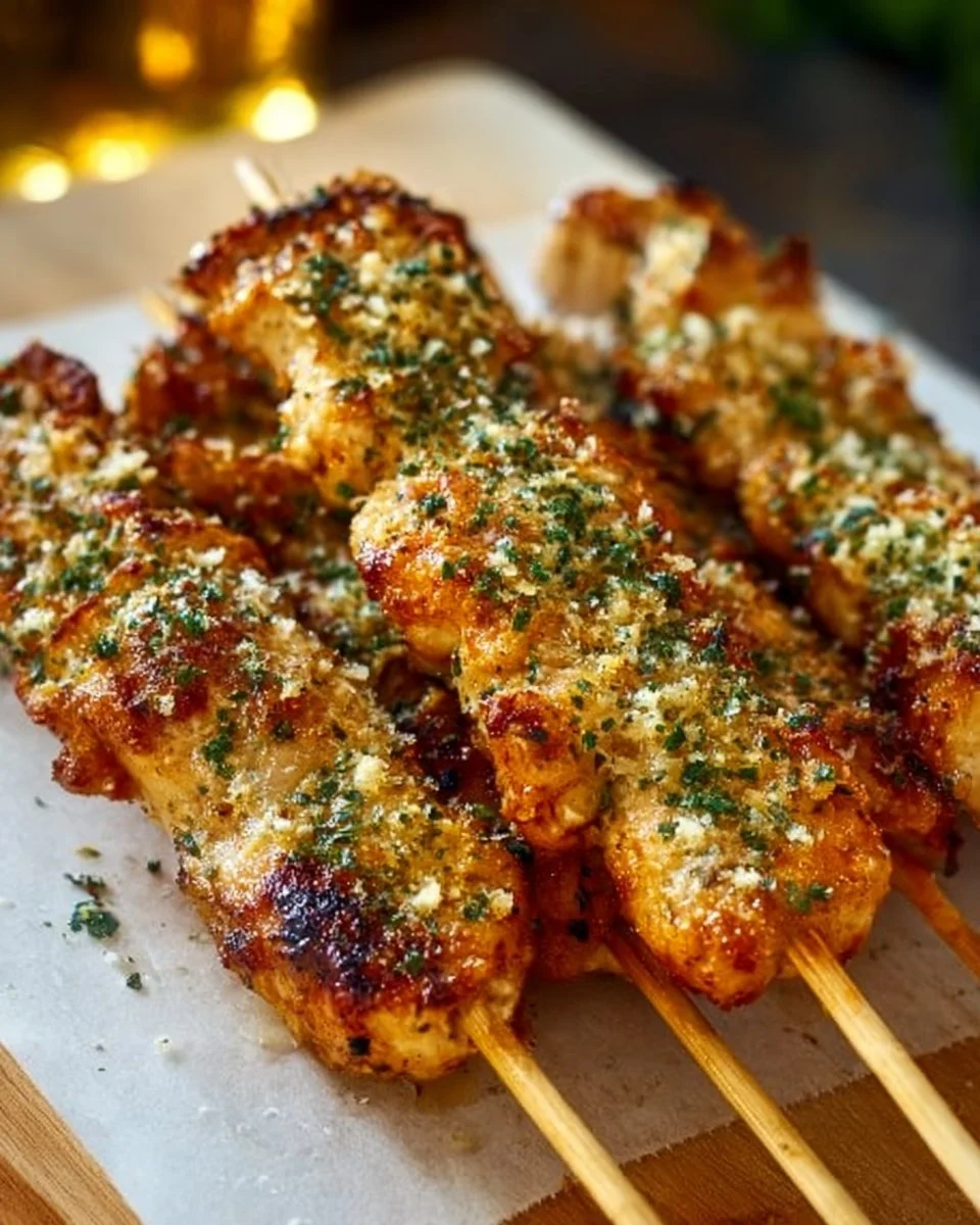 Ranch Garlic Parmesan Chicken Skewers