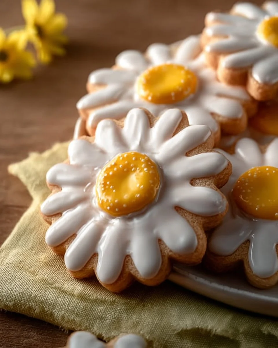 Royal Icing Daisy Cookies