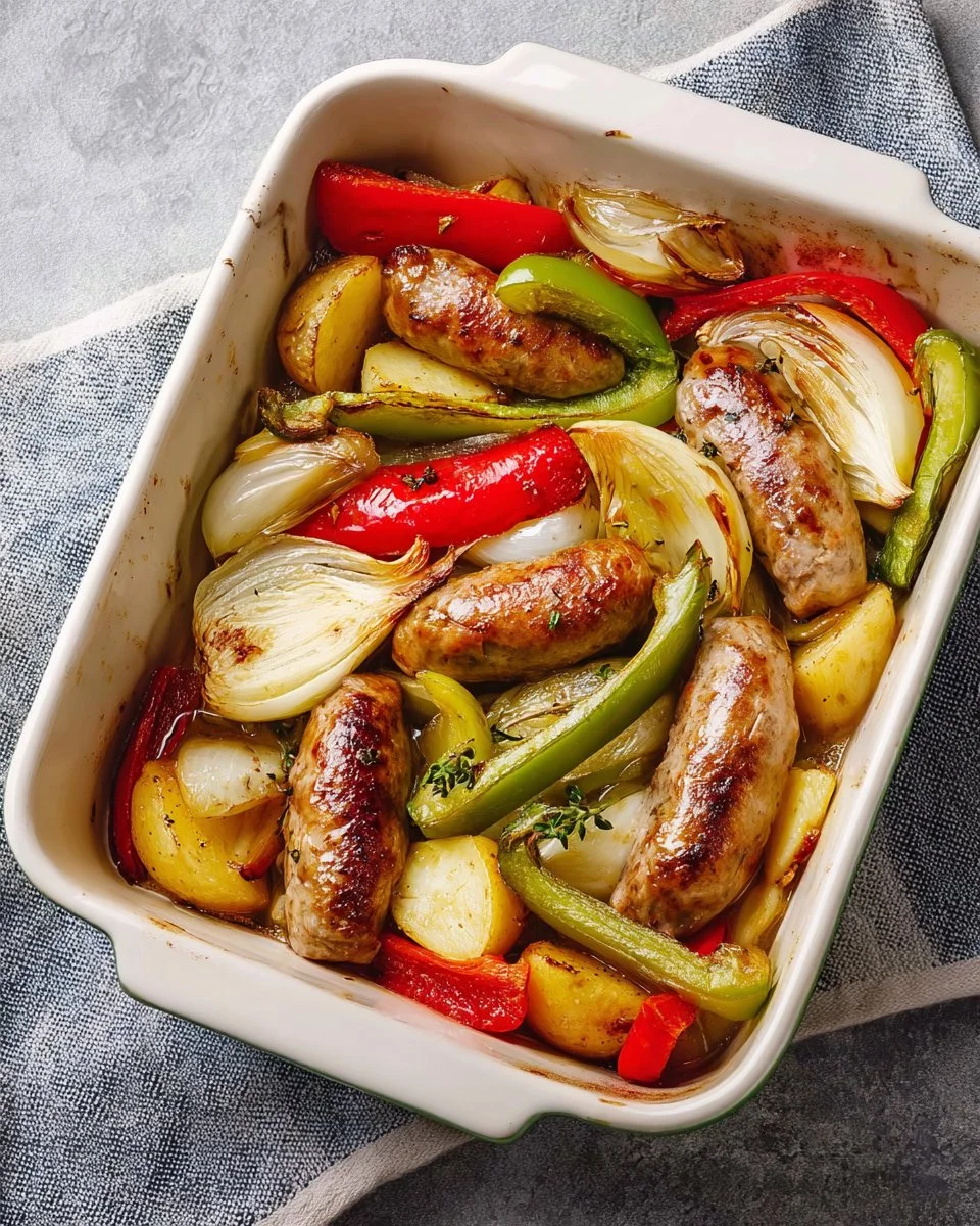 Sausage, Peppers, Onions, and Potato Bake