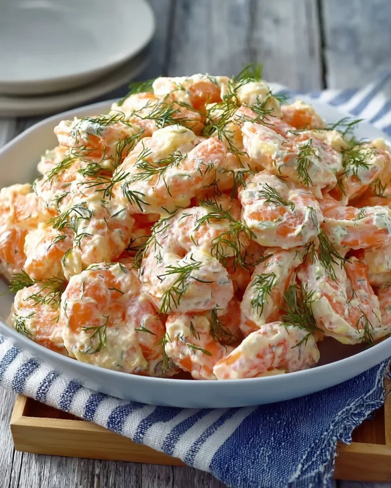 Fresh shrimp salad with vegetables and dressing served in a bowl