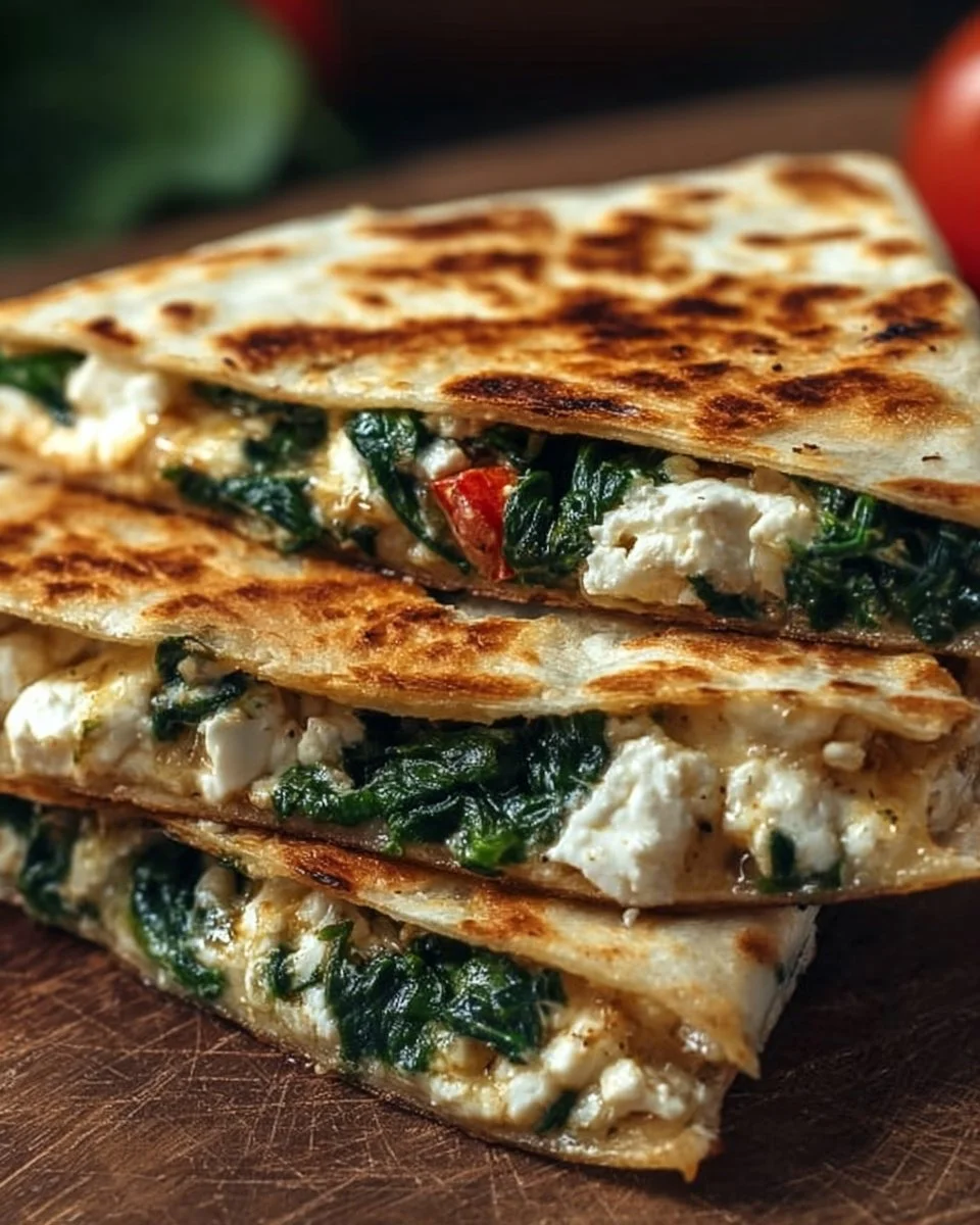 Spinach and Feta Quesadillas