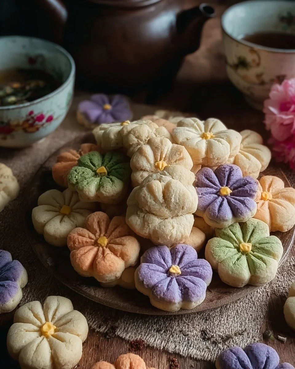 Spring Flower Shortbread Cookies