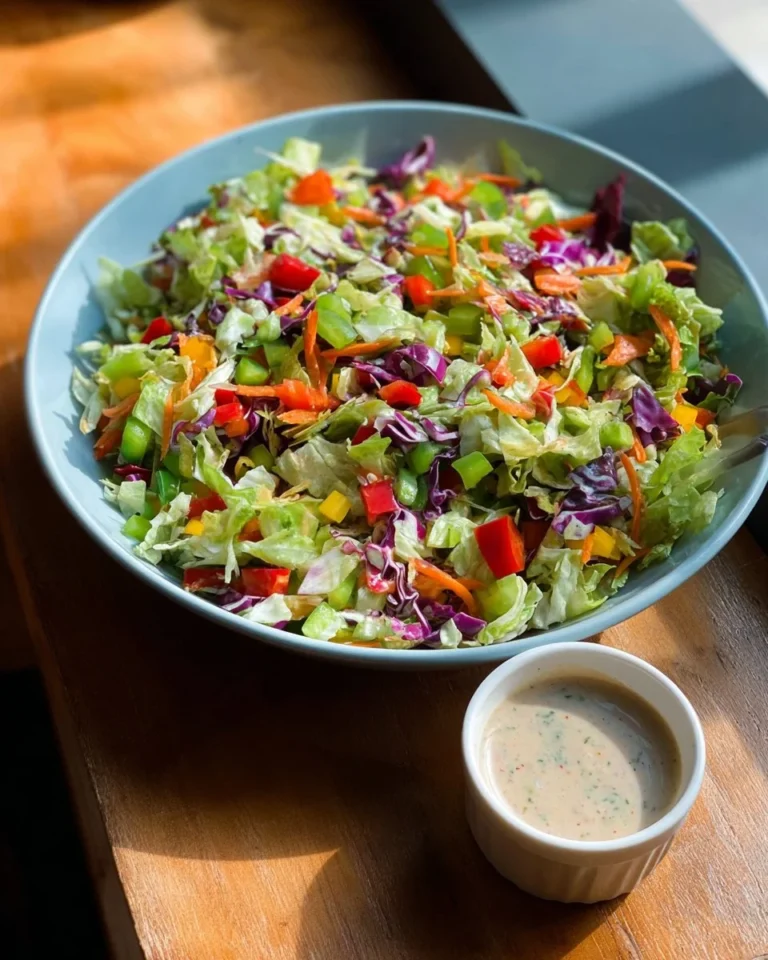 Colorful spring roll salad with fresh vegetables and herbs