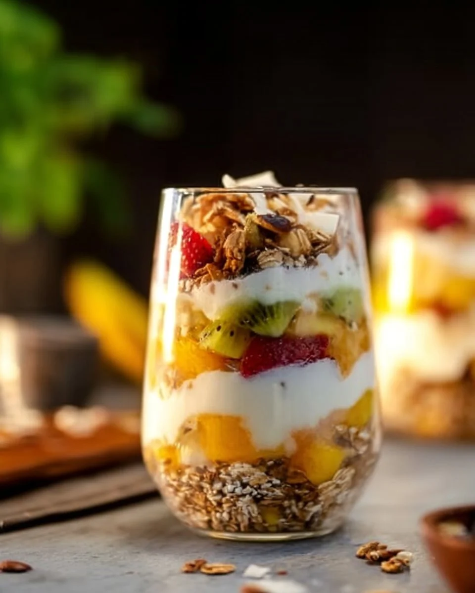 Tropical Parfait - Tropical Granola Parfait