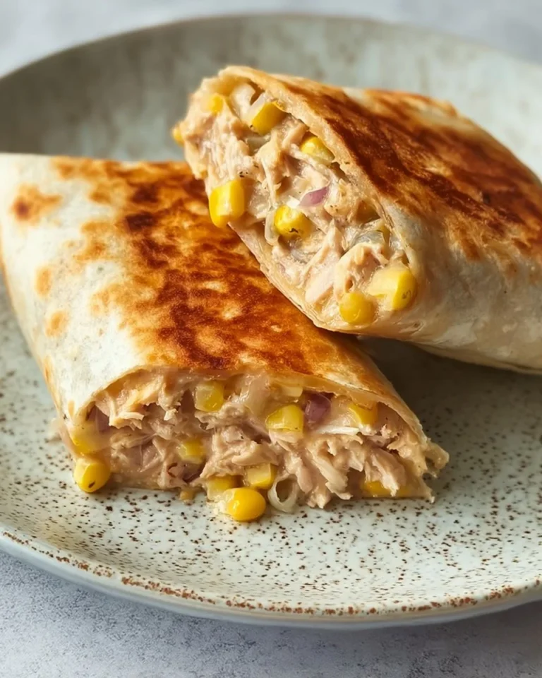 Delicious Tuna Melt Wrap with fresh ingredients and melted cheese