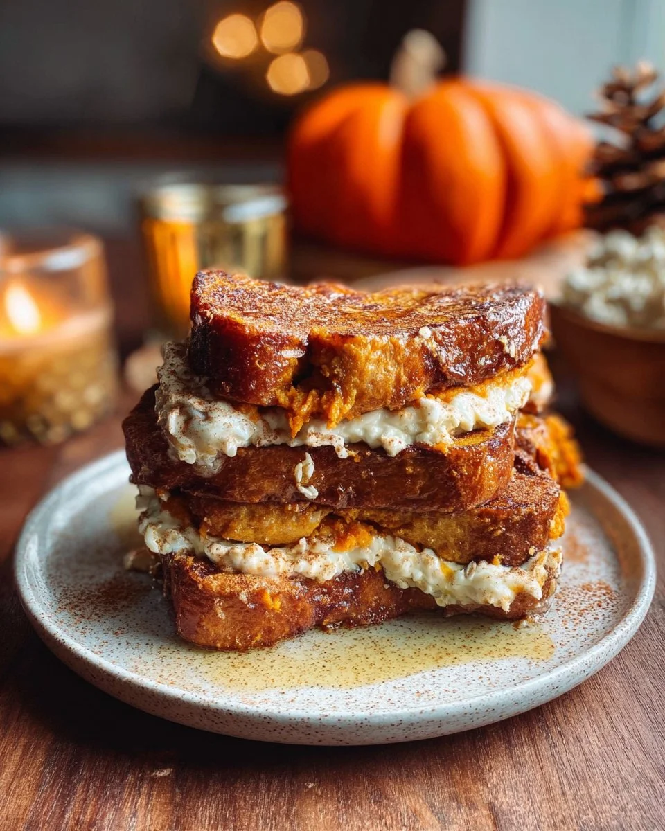 Vegan Pumpkin Stuffed French Toast