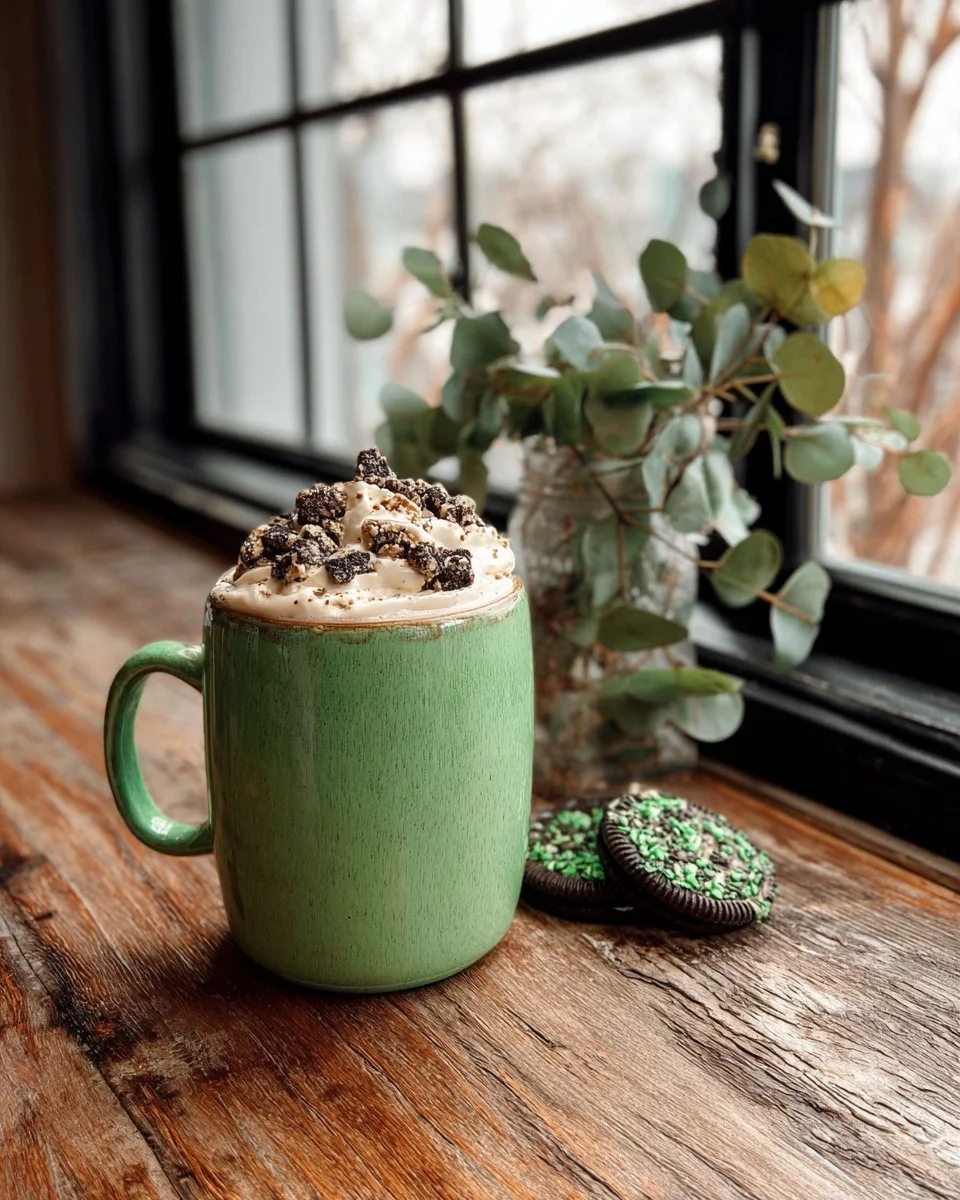 Delicious Vegan Shamrock Shake with mint and plant-based ingredients