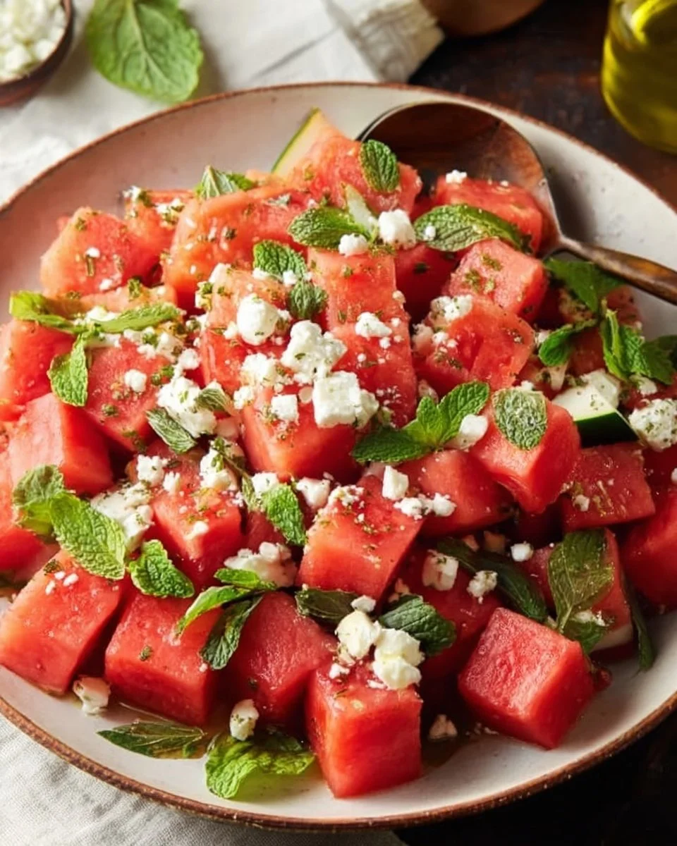Watermelon Salad with Feta & Mint