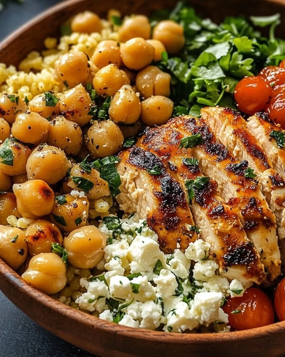 Lemon-Herb Chicken Bowl with Chickpeas & Feta