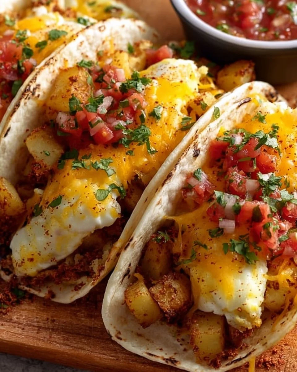 Potato, Egg, and Cheese Breakfast Tacos