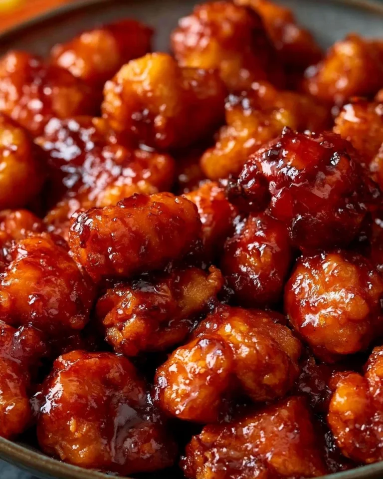 Baked orange chicken garnished with green onions on a white plate