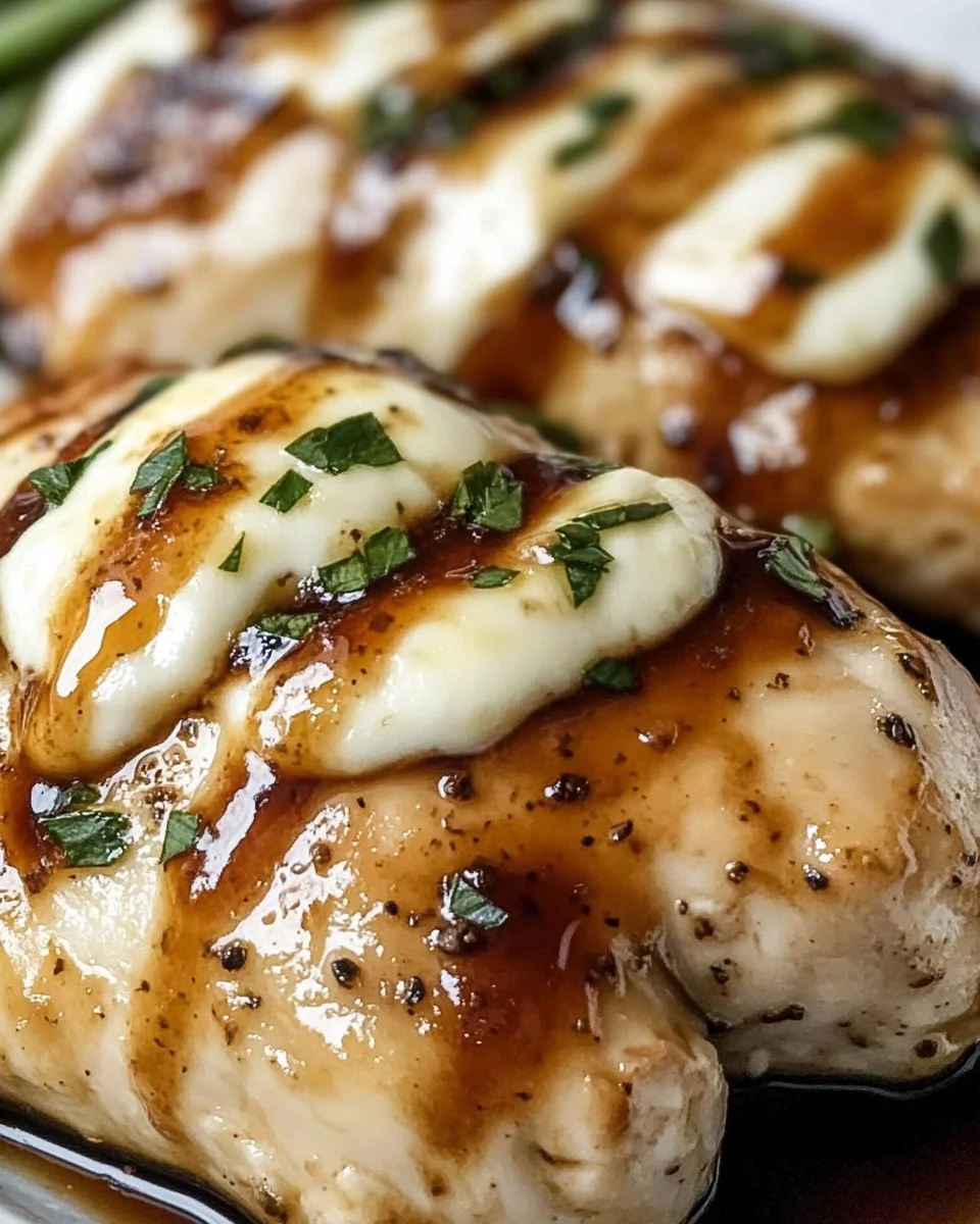 Balsamic Baked Chicken Breast with Mozzarella Cheese
