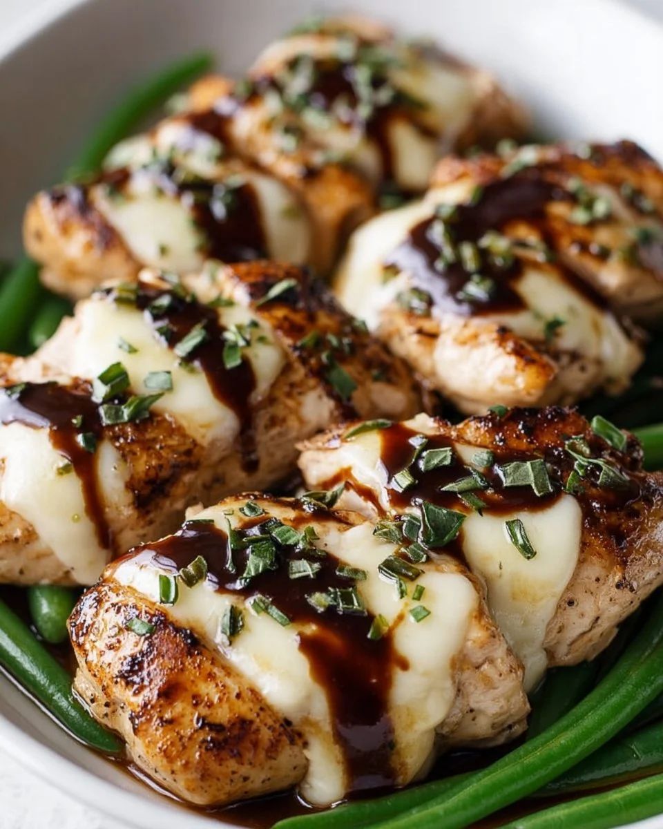 Balsamic Baked Chicken Breast with Mozzarella Cheese
