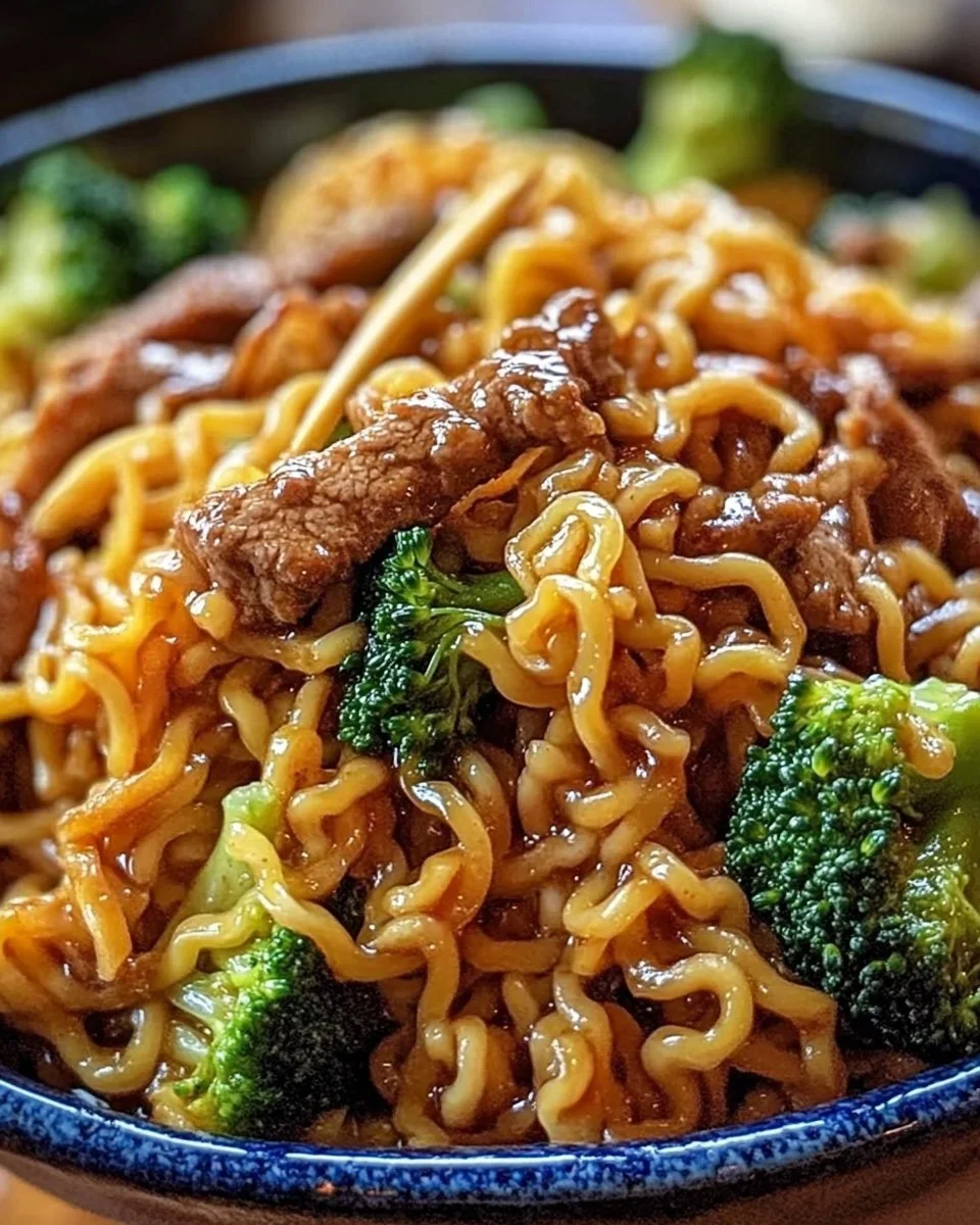Beef and Broccoli Ramen Stir Fry | Quick Beef Ramen Meal, Easy Beef Ramen Dinner, Ramen Dinner Recipes