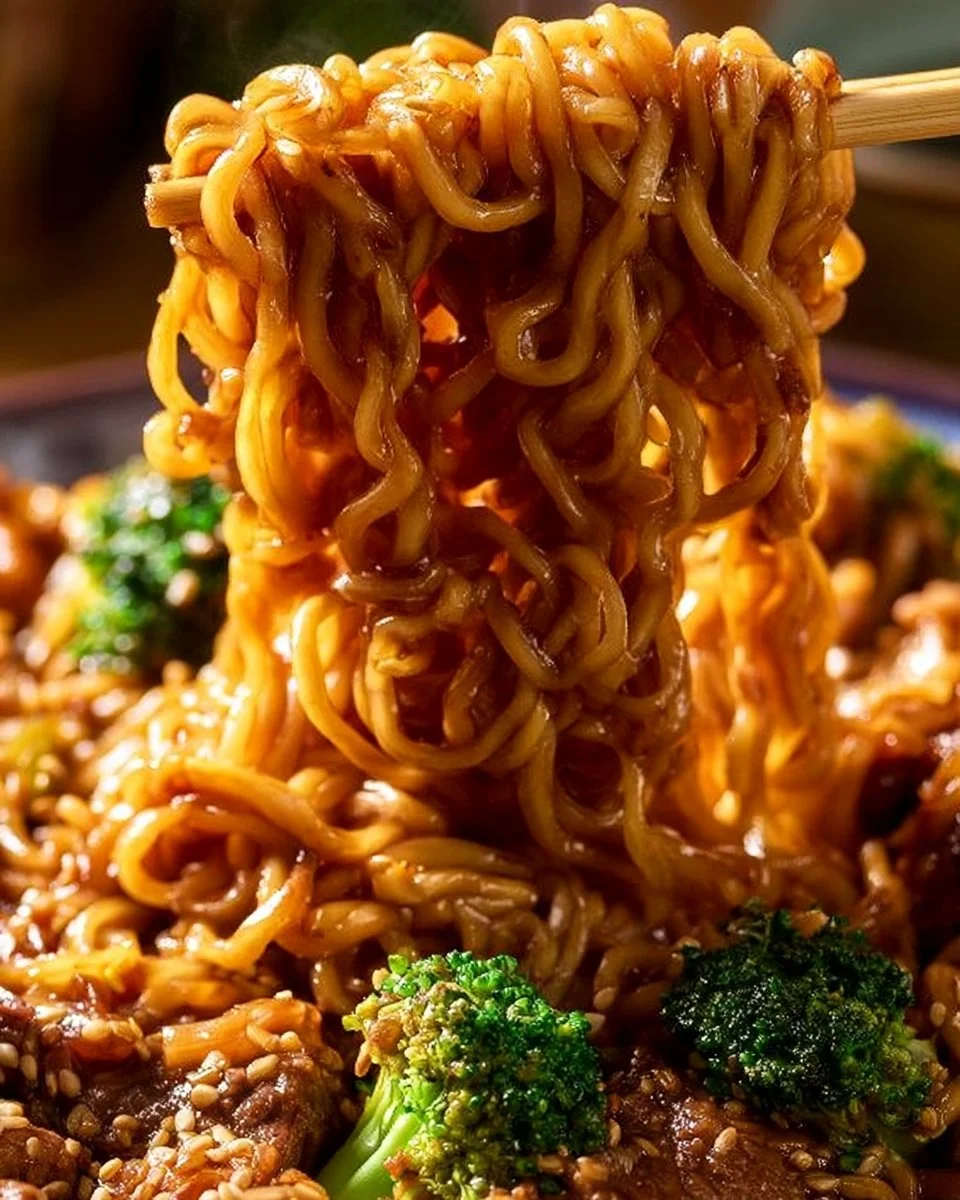 Beef and Broccoli Ramen Stir Fry | Quick Beef Ramen Meal, Easy Beef Ramen Dinner, Ramen Dinner Recipes