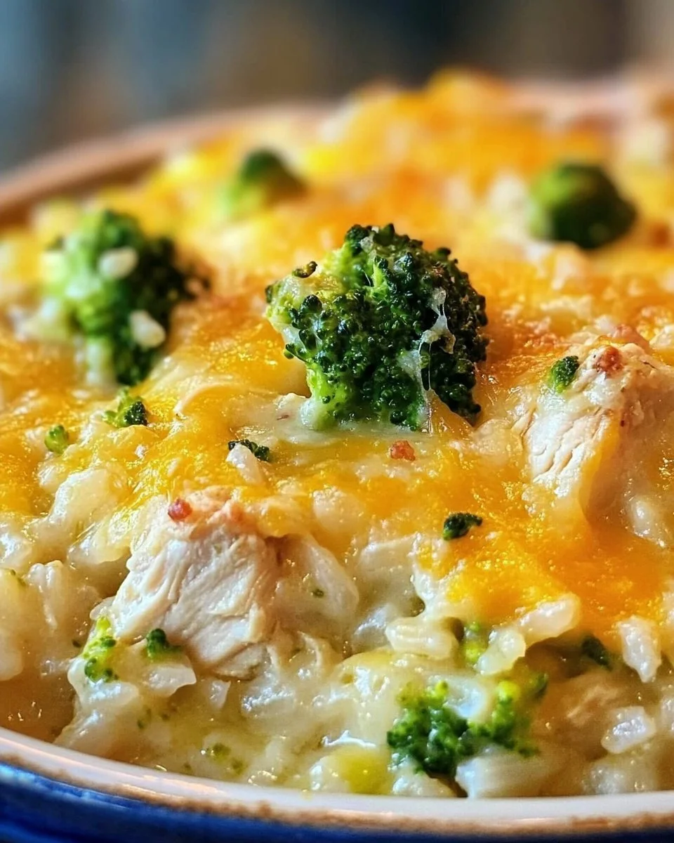Cheesy Broccoli Chicken and Rice Casserole