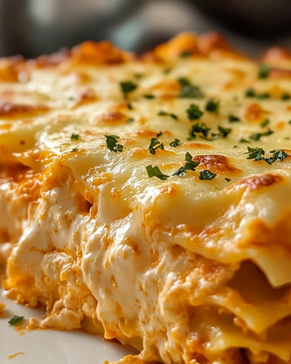 Cheesy Buffalo Ranch Chicken Lasagna
