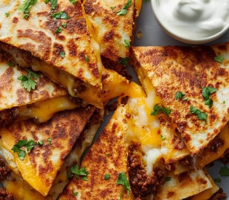 Easy Cheesy Ground Beef Quesadillas
