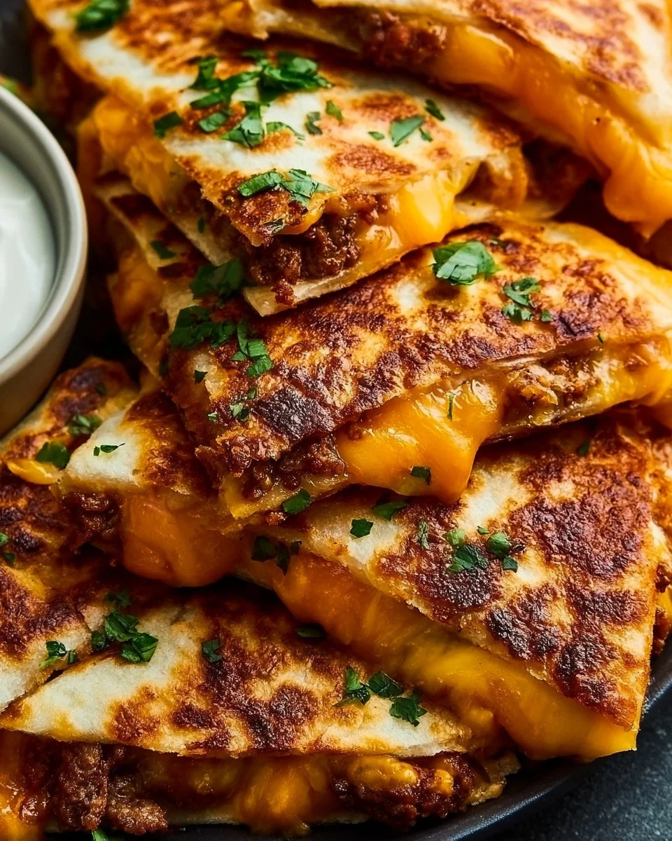 Easy Cheesy Ground Beef Quesadillas