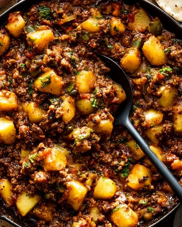 Delicious Easy Mexican Picadillo served in a bowl with cilantro garnish