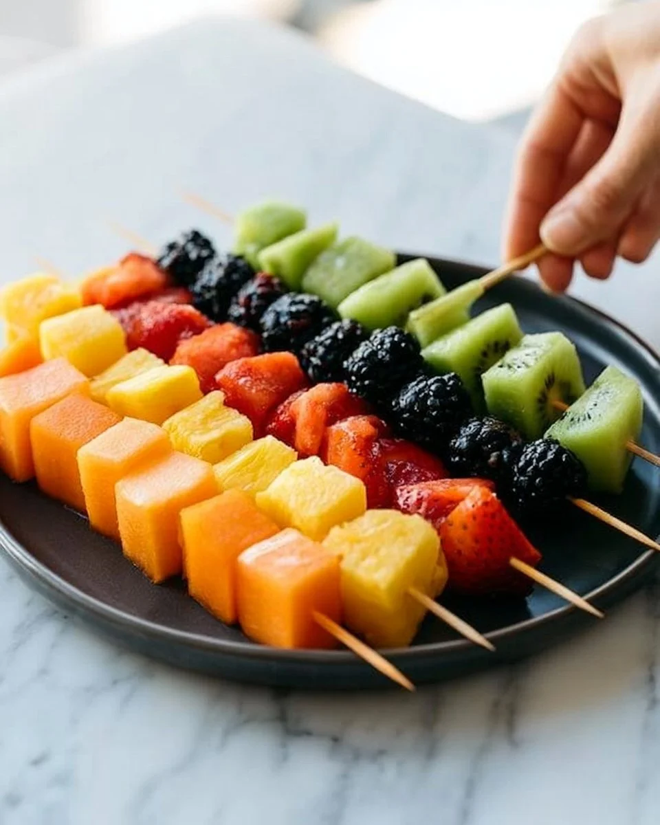 Fresh Rainbow Fruit Kabobs