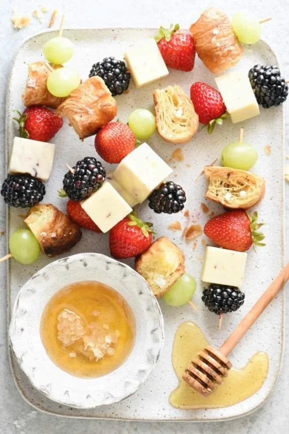 Fruit and Cheddar Cheese Skewers