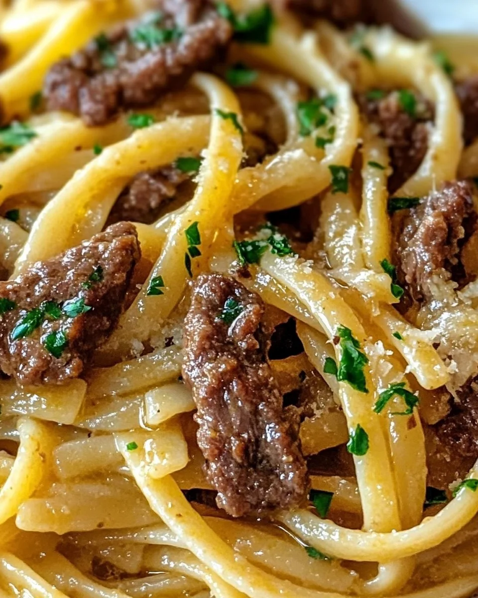 Garlic Butter Beef Pasta