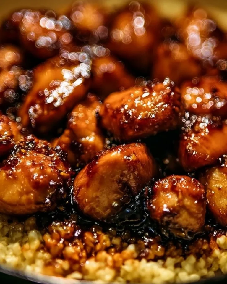 Delicious Honey BBQ Chicken served with rice in a one-pan meal