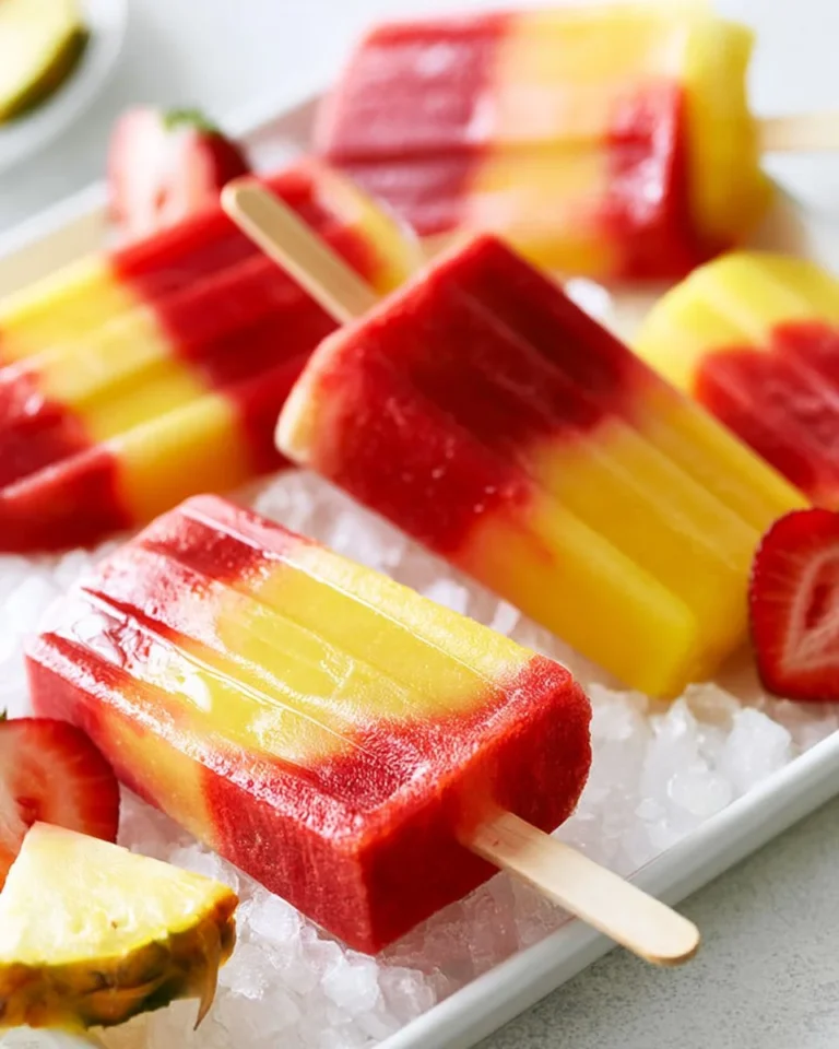 Colorful lava flow popsicles on a sunny summer day.